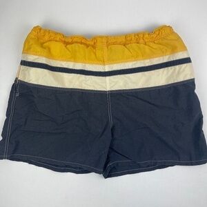 Sand N Sun Swim Trunks Mens Large 36/38 Yellow Blue Striped